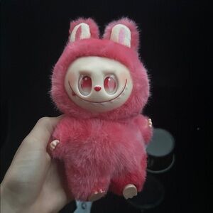 Charming Pink Plush Bunny Toy for Small Pets